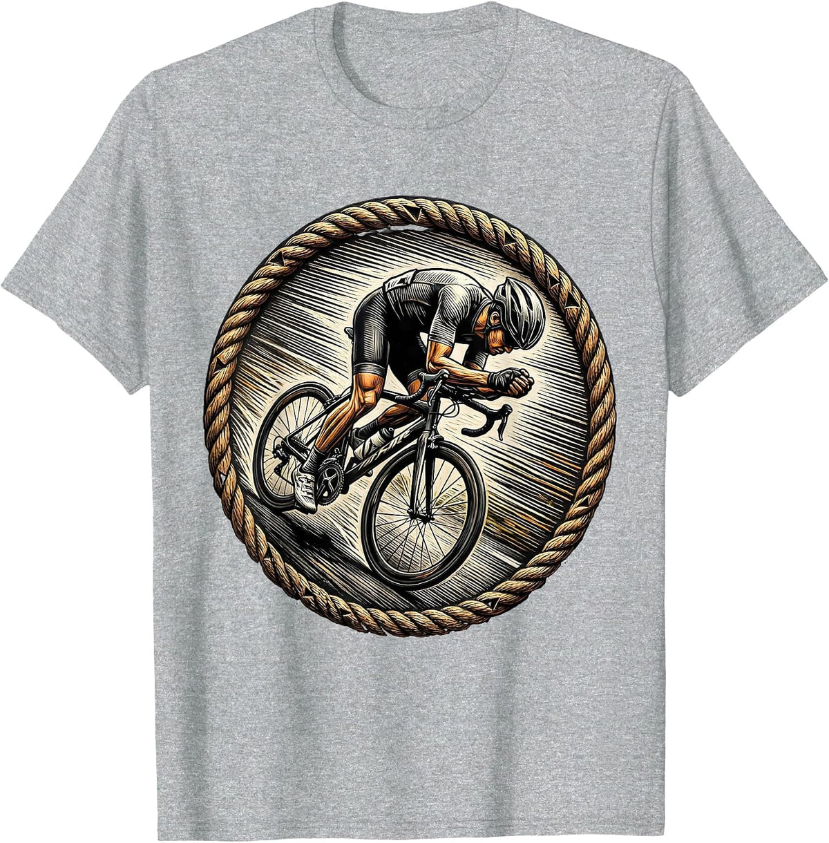 Men's Downhill Cyclist Speed Rush Graphic Tee T-Shirt - Heather Grey
