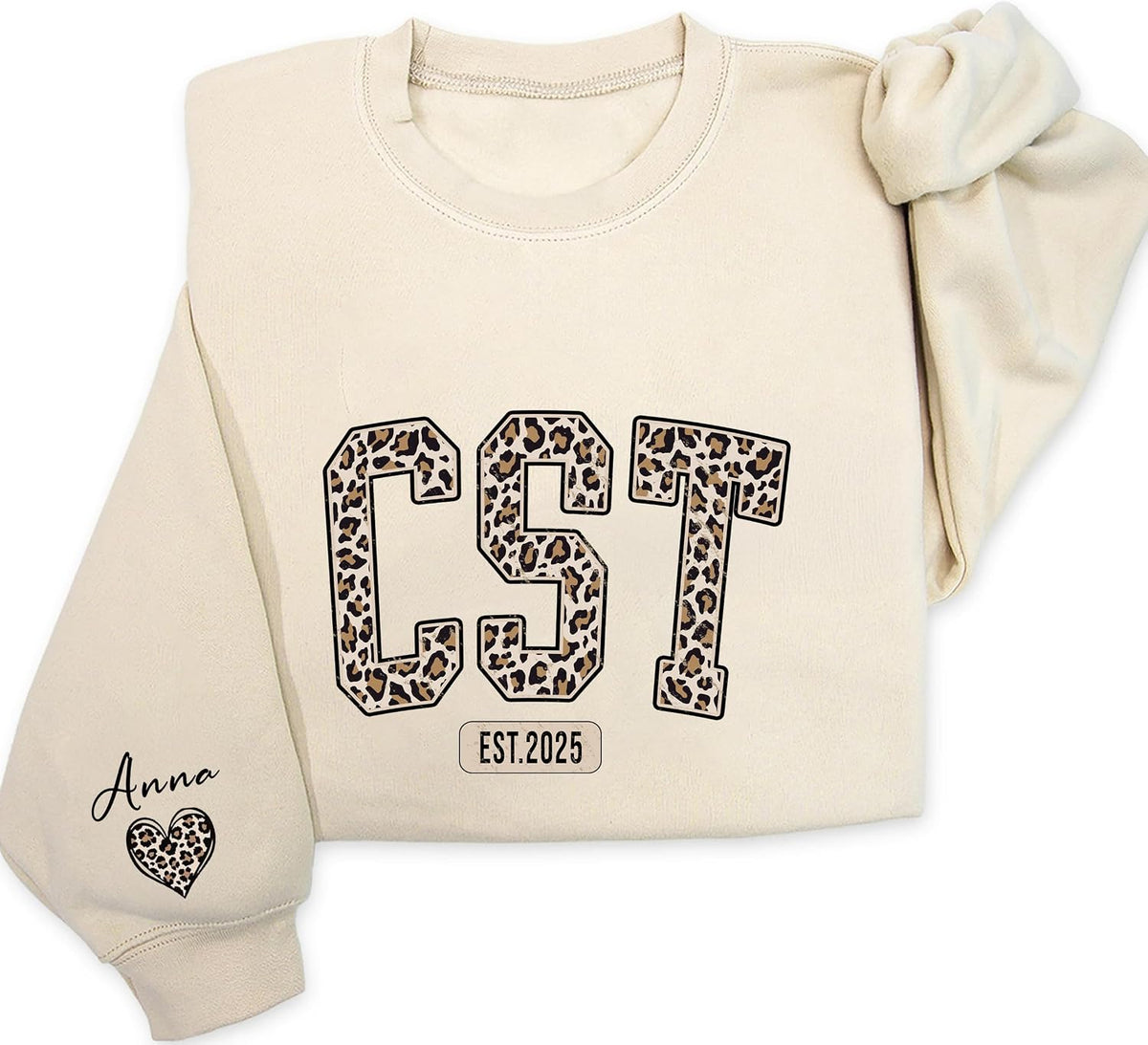 Personalized Nurse Sweatshirt, Custom Doctor Shirt with Name, Personalized Leopard Nurse Sweatshirt, RN Shirt - Cst