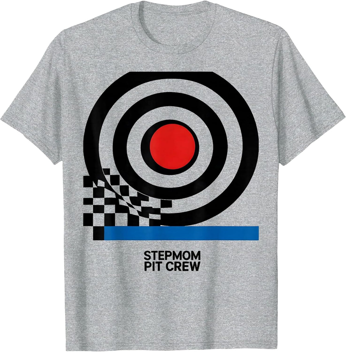 Men's Stepmom Pit Crew Bauhaus Modernist Race Car Birthday Family T-Shirt - Heather Grey