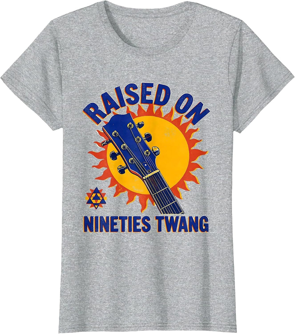 Women's Raised On Nineties Twang Vintage Country Music Nostalgia T-Shirt - Heather Grey