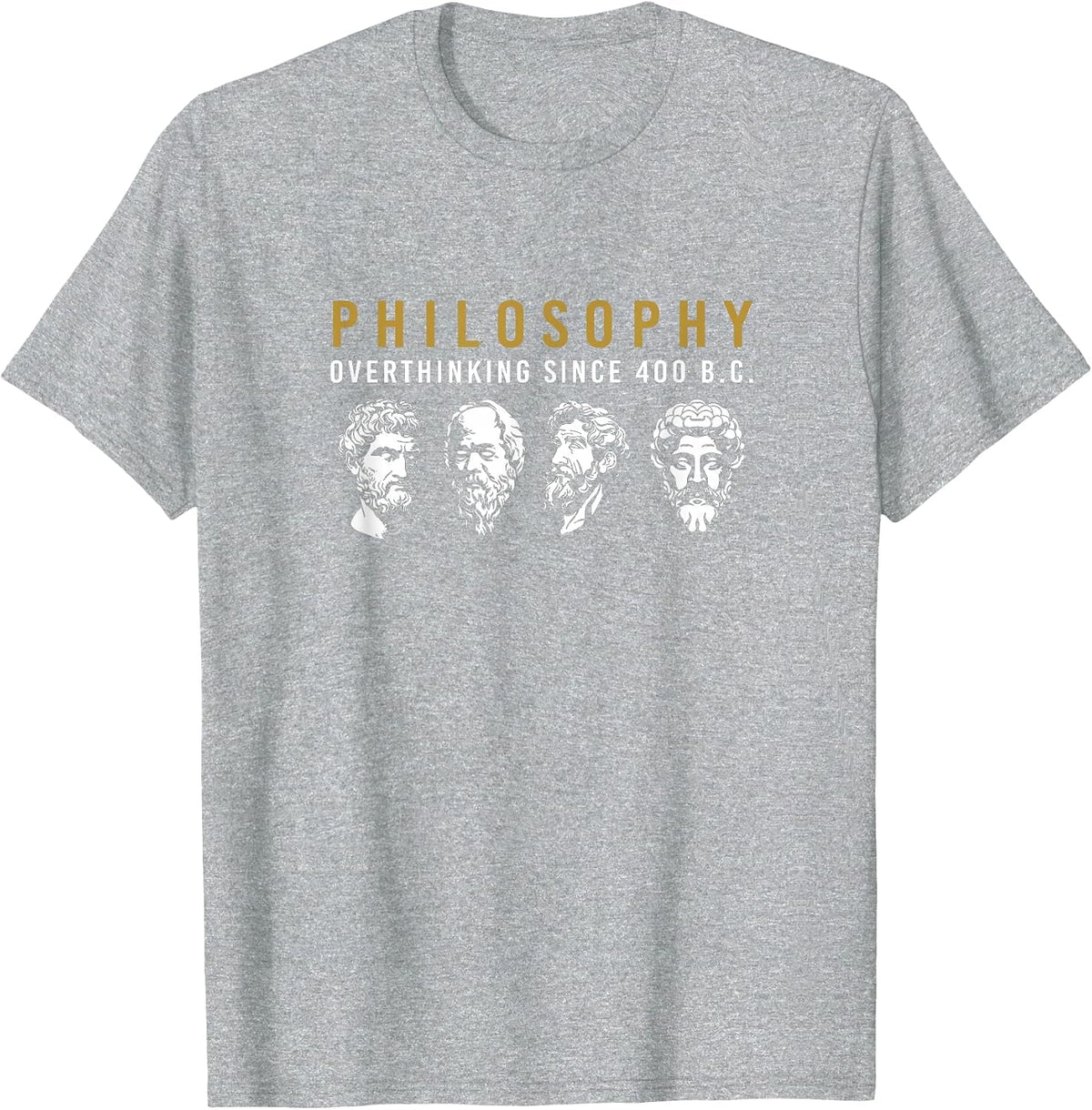 Funny Philosophy Overthinking Philosophers T-Shirt - Heather Grey