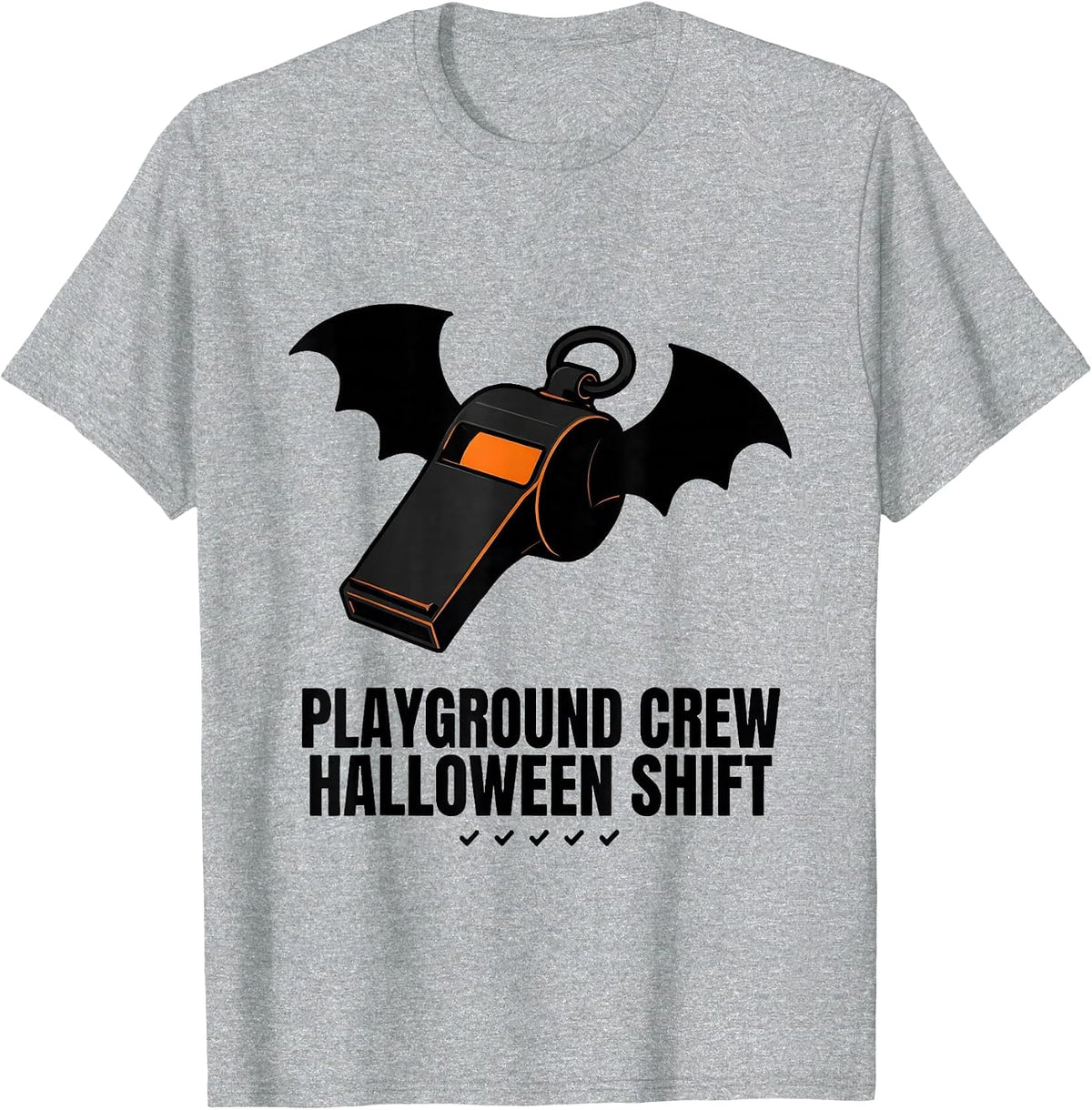 Men's Playground Crew Halloween Shift Editorial Conceptual Teacher T-Shirt - Heather Grey