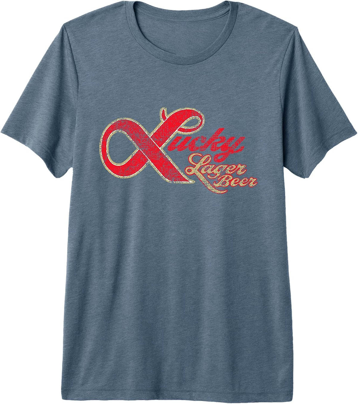 Lucky Lager Beer Vintage Style - Logo Premium Tri-Blend T-Shirt - Slate Grey