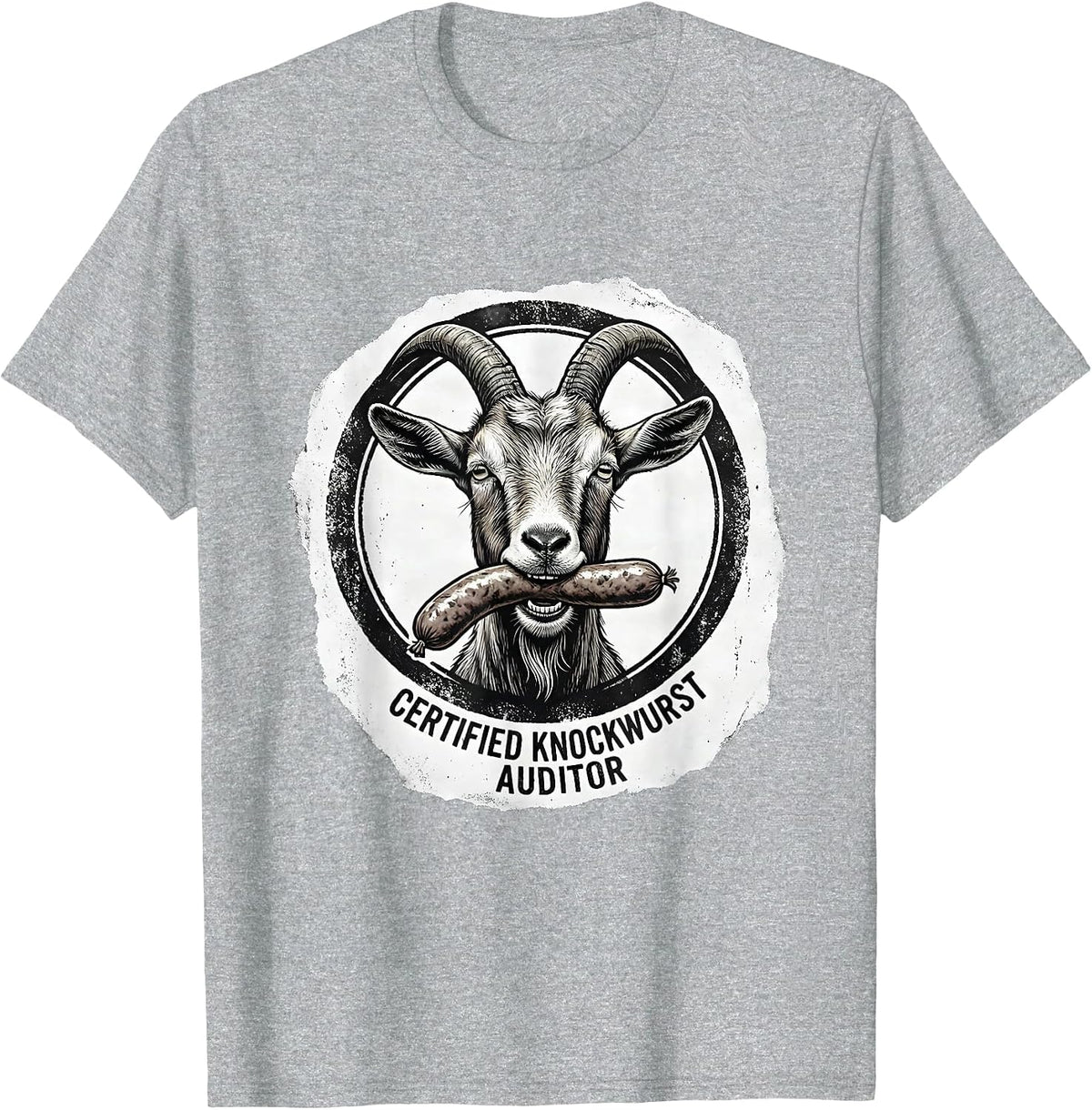 Men's Certified Knockwurst Auditor Funny Offensive Adult Humor T-Shirt - Heather Grey