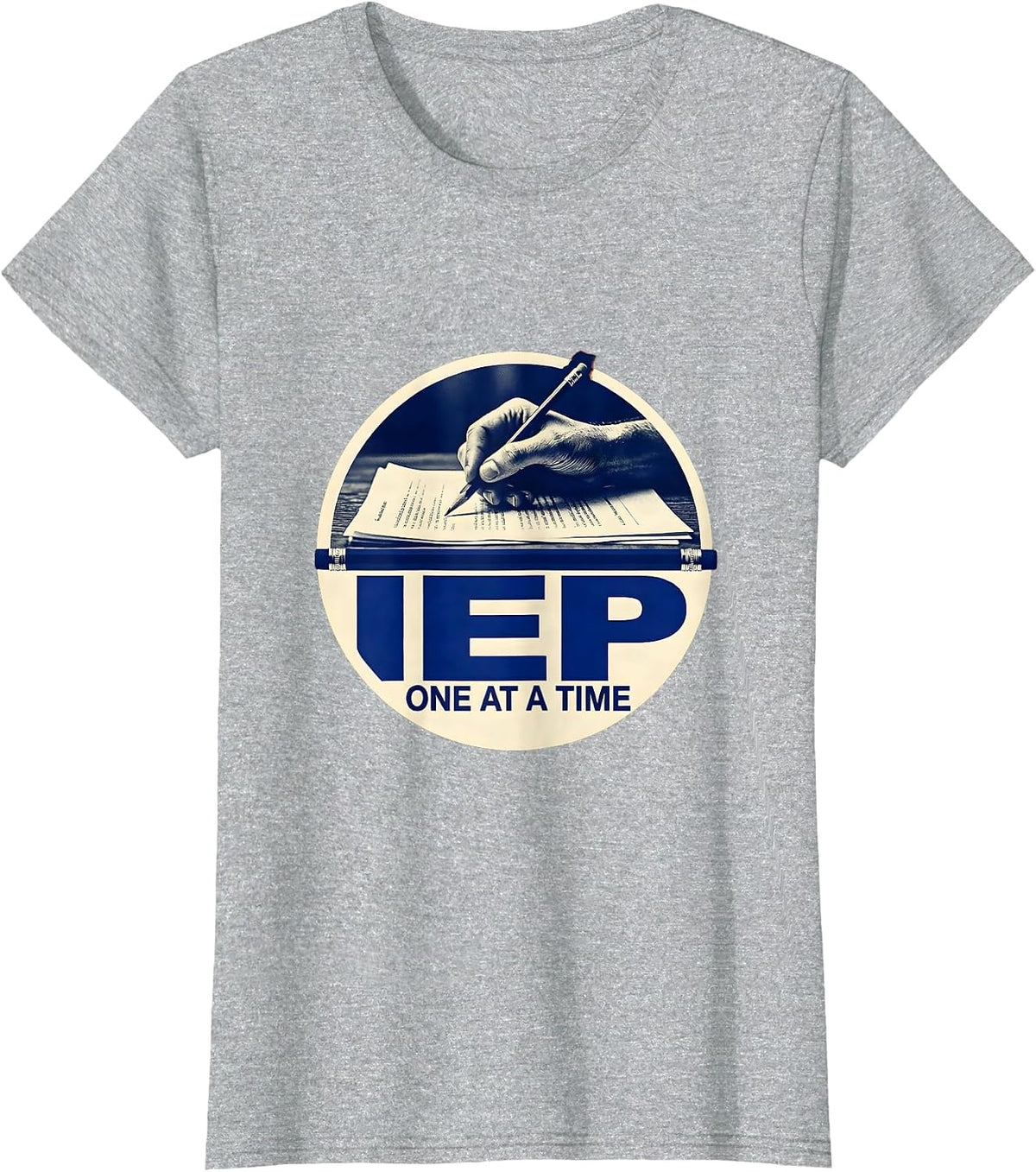 One IEP at a Time Sped Teacher Design T-Shirt - Heather Grey