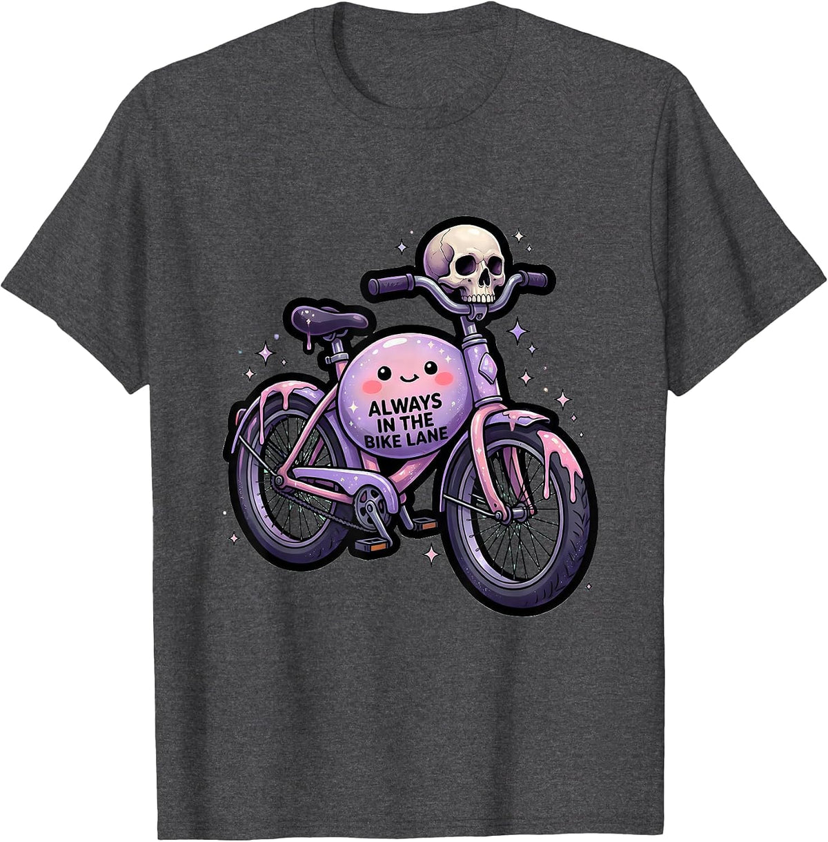Men's Always in the Bike Lane Cycling Design T-Shirt - Dark Heather Grey