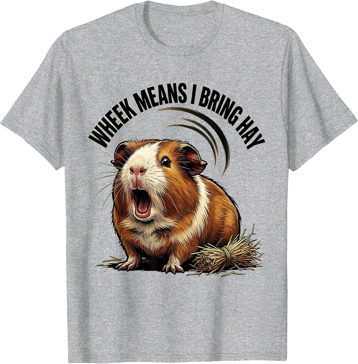 Men's Wheek Means I Bring Hay Funny Guinea Pig Pet Lover Gift T-Shirt - Heather Grey