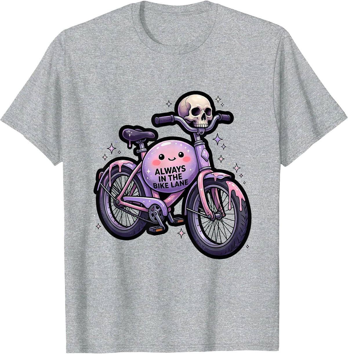 Men's Always in the Bike Lane Cycling Design T-Shirt - Heather Grey