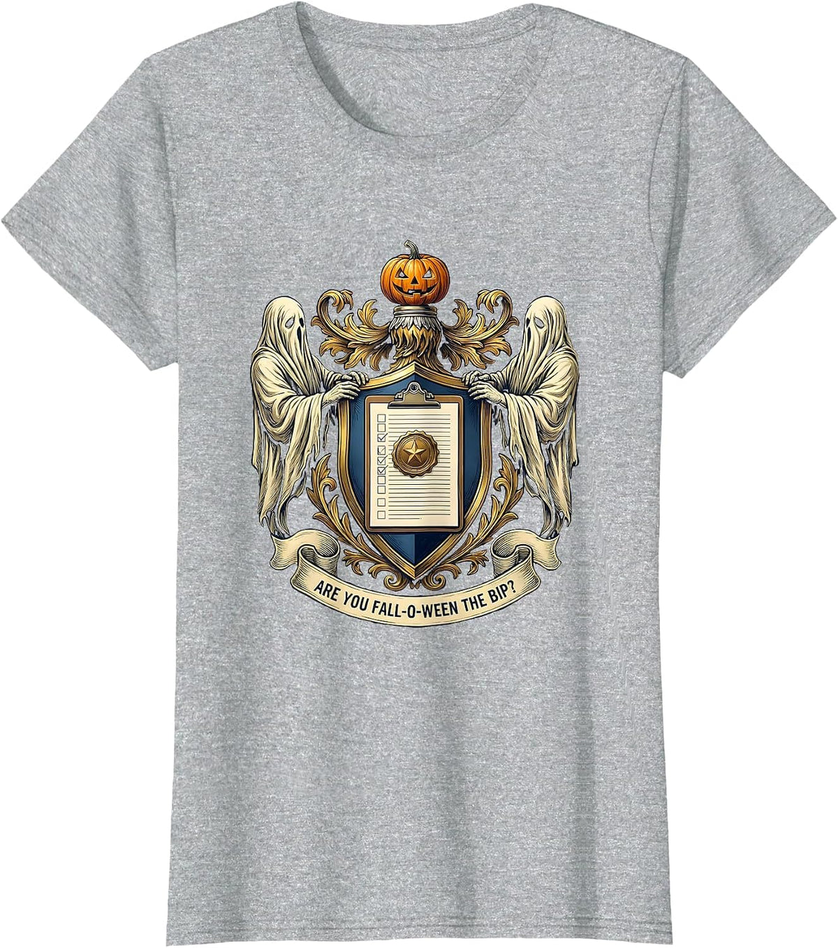 Are You Fall-O-Ween The BIP Teacher Ghost Halloween T-Shirt - Heather Grey
