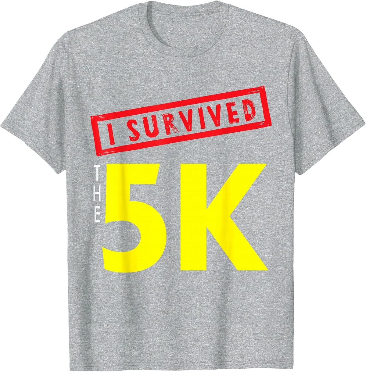 I Survived 5K Finisher First Time Running Runner Marathon T-Shirt - Heather Grey
