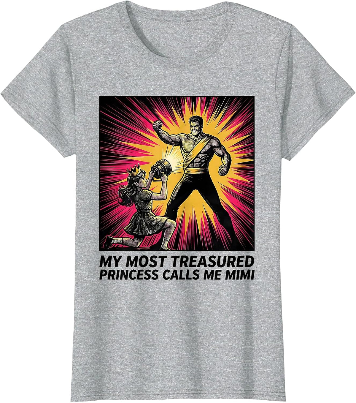 My Most Treasured Princess Calls Me Mimi Funny T-Shirt - Heather Grey