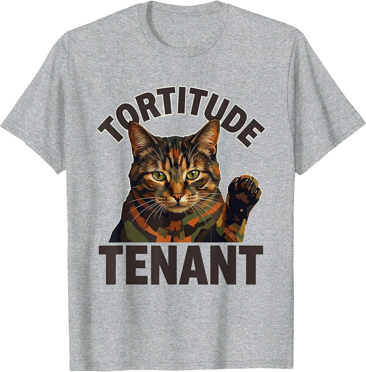 Men's Tortitude Tenant Funny Tortieshell Cat Owner Pet Lover Humor T-Shirt - Heather Grey