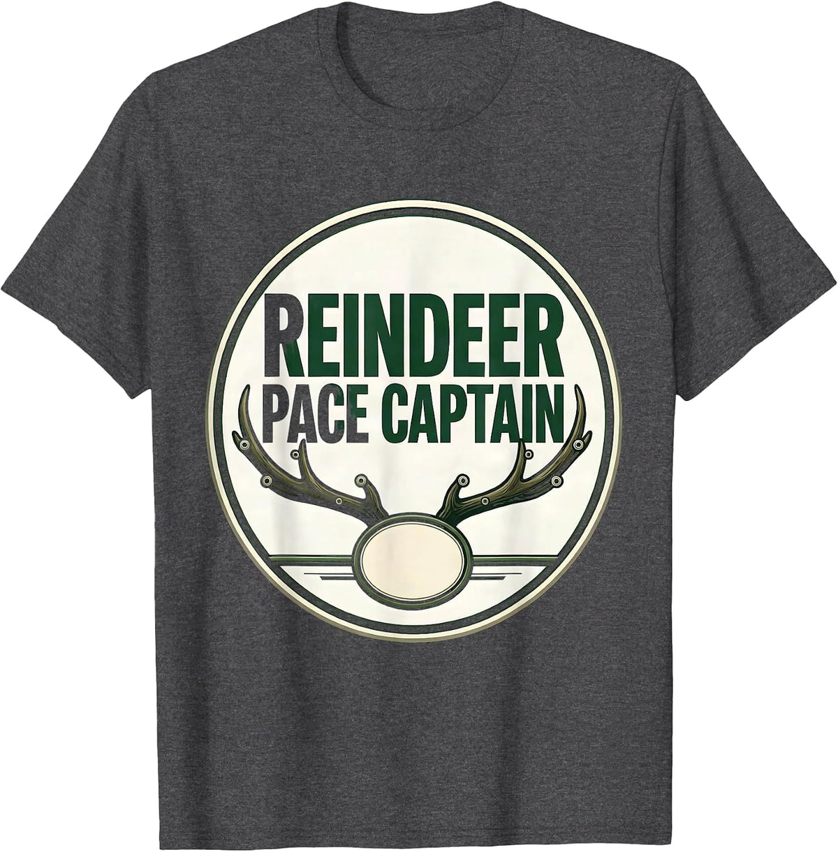 Reindeer Pace Captain Funny Christmas 5k Run Runner Squad T-Shirt - Dark Heather Grey