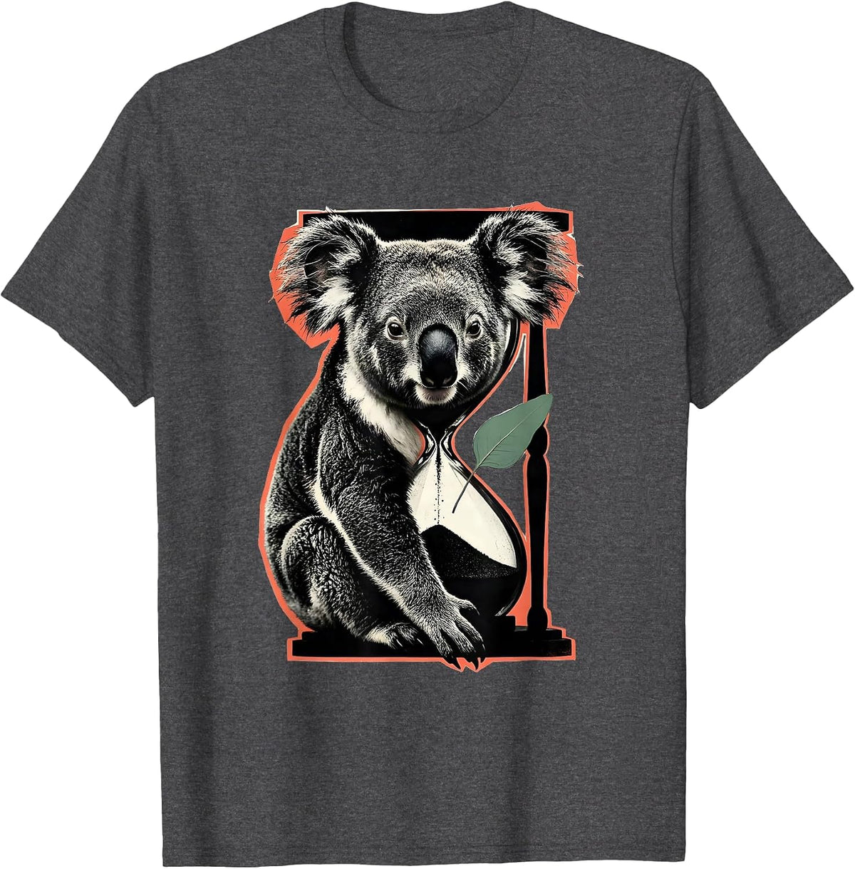 Men's Interlocked Koala Heads Funny Animal Lover Screenprint T-Shirt - Dark Heather Grey