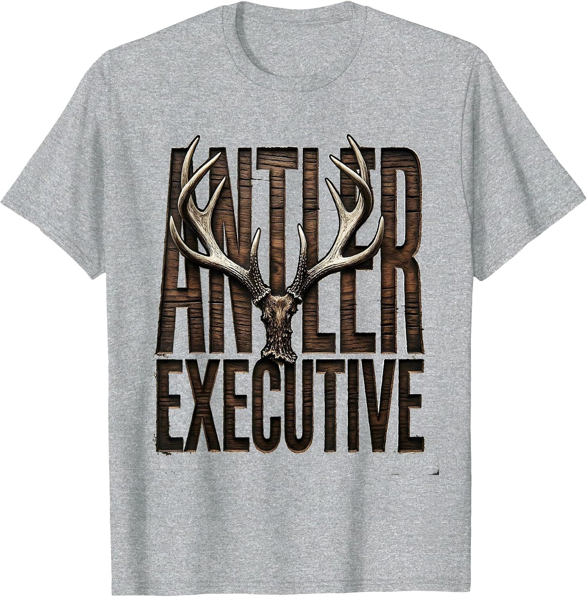 Men's Antler Executive Funny Deer Hunting Dad Hunter Gift T-Shirt - Heather Grey
