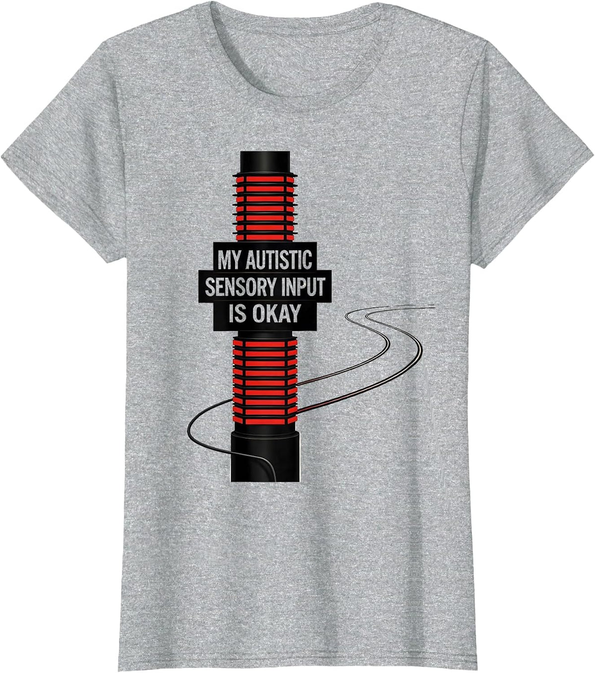 My Autistic Sensory Input Is Okay Funny Neurodivergent T-Shirt - Heather Grey