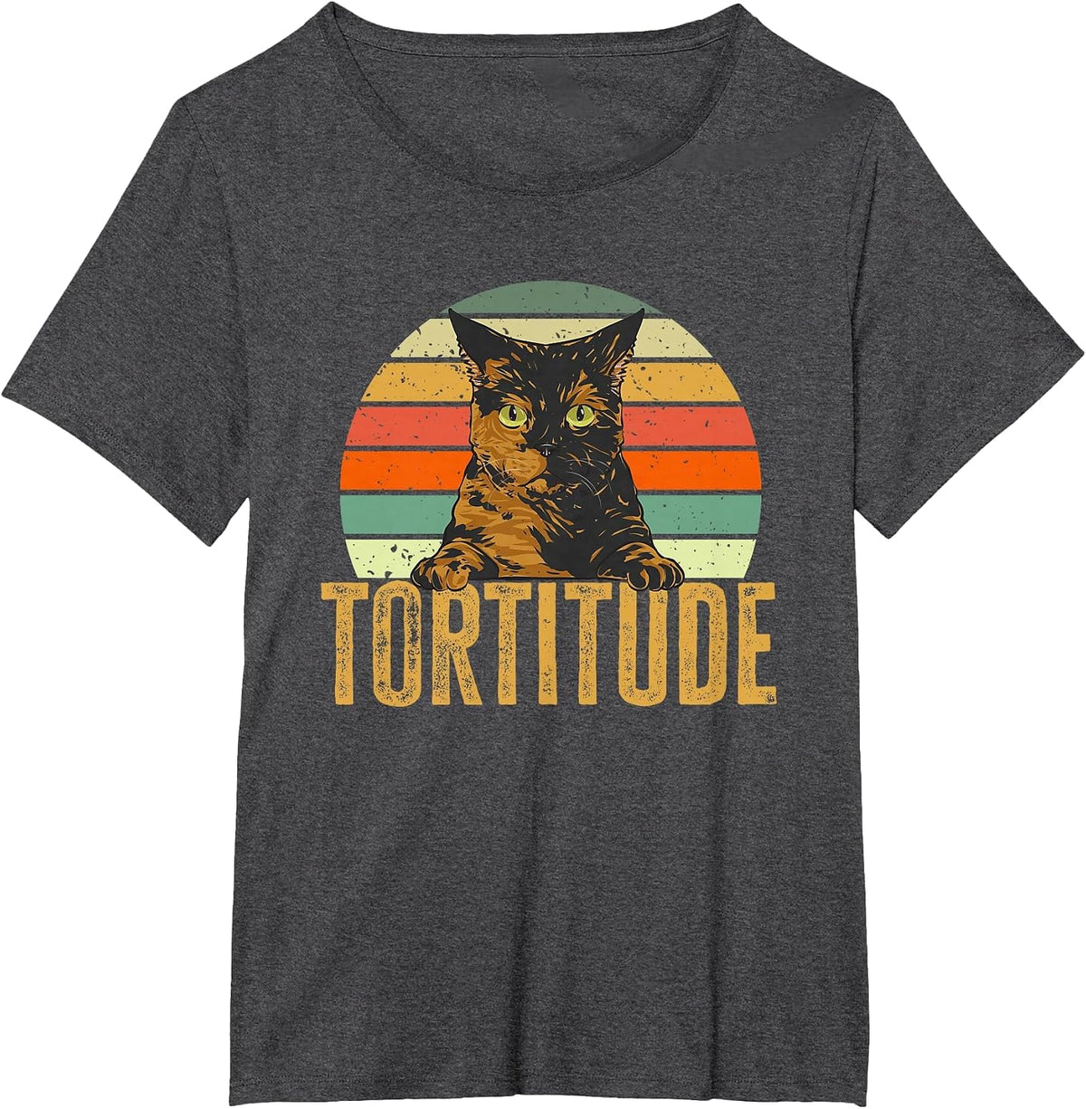 Tortitude Tortoiseshell Cat Tortie Cat T-Shirt - Dark Heather Grey