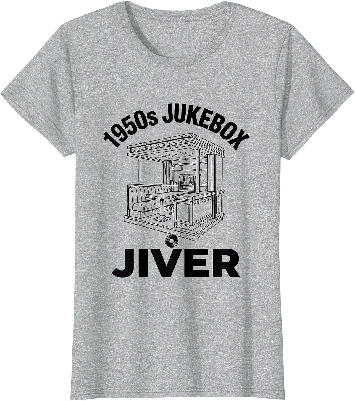 1950s Jukebox Jiver Retro Sock Hop Rockabilly Party Costume T-Shirt - Heather Grey