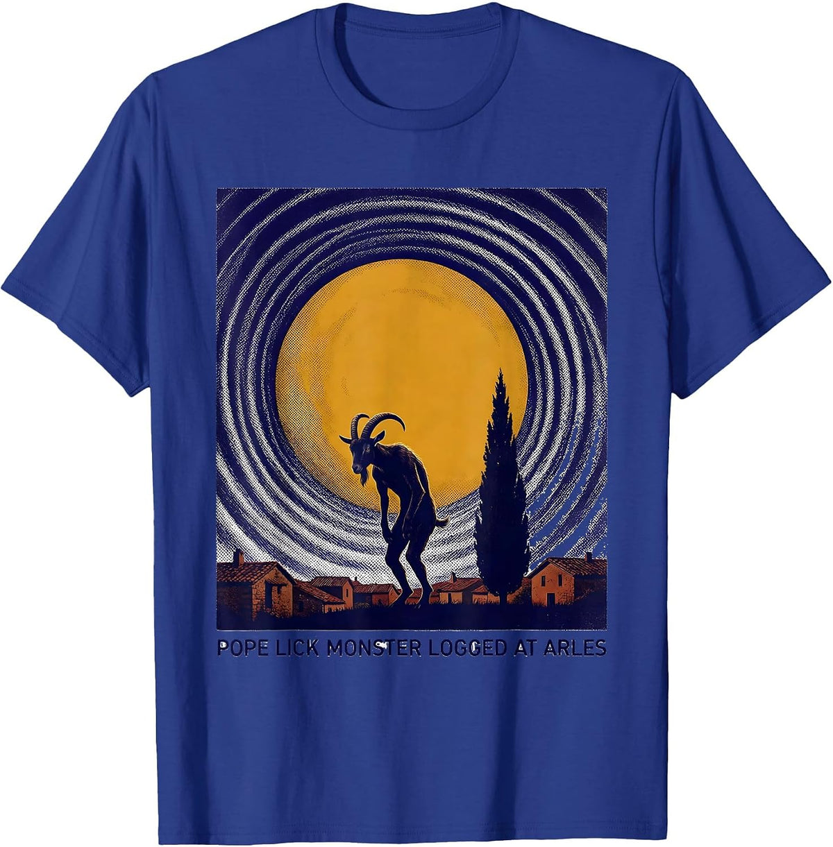 Pope Lick Monster Logged At Arles Funny Cryptid Art Parody T-Shirt - Royal Blue