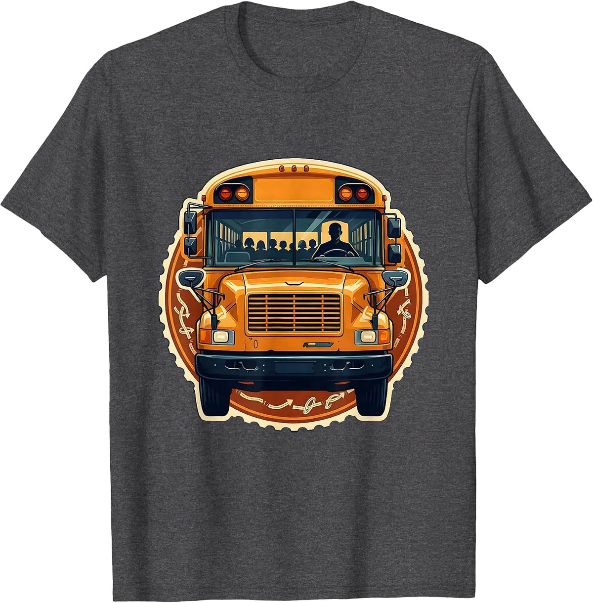 School Bus Driver Sign Painter Showcard Humor T-Shirt - Dark Heather Grey