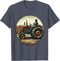 Vintage Farm Tractor Rural Pride Farmer Gift T-Shirt - Heather Blue