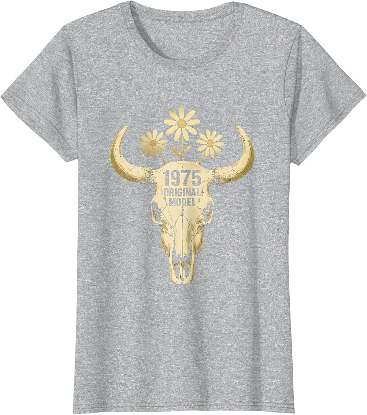 1975 Original Model Vintage Birth Year Design T-Shirt - Heather Grey