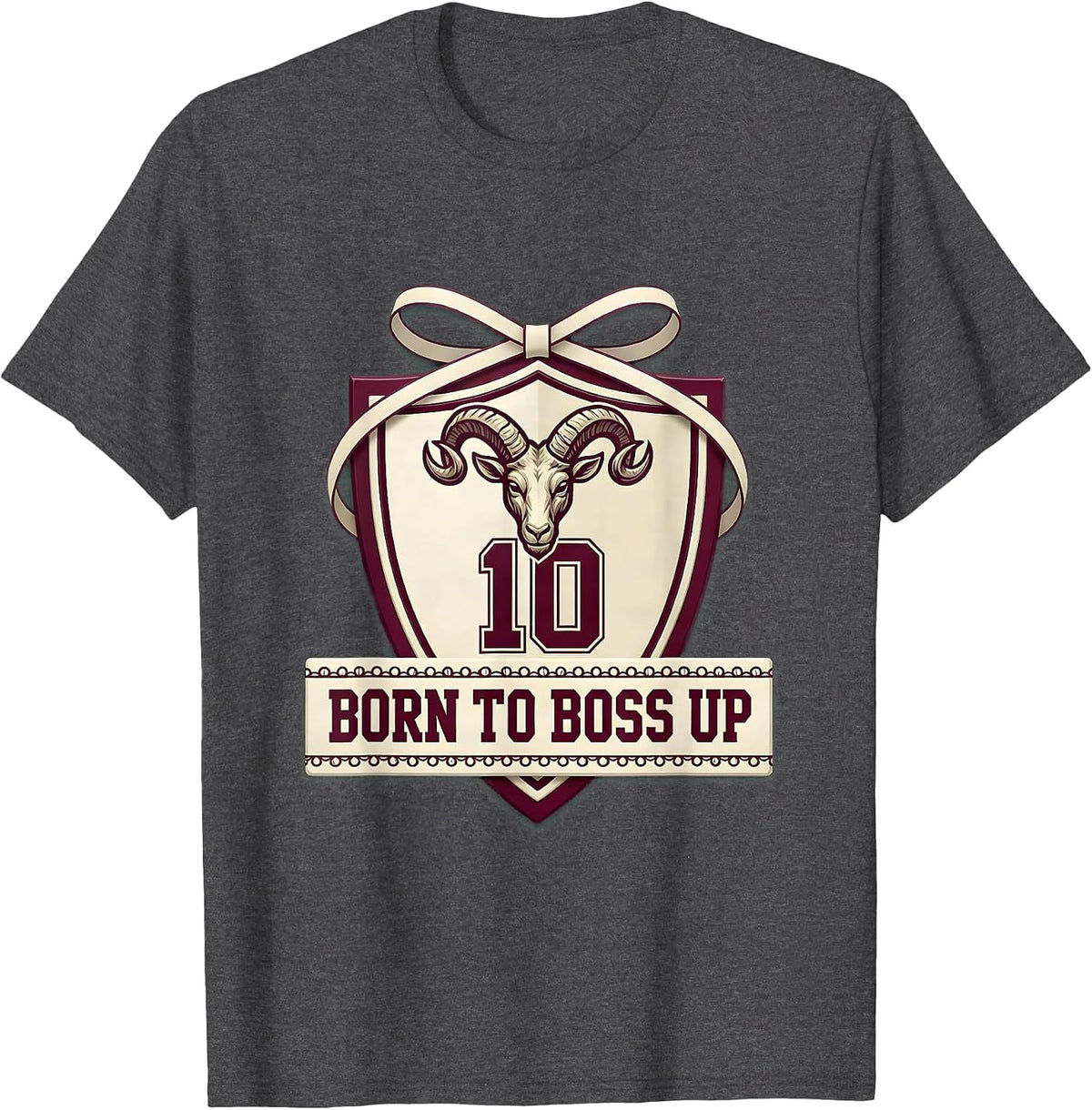 Men's Born to Boss Up Capricorn Zodiac Design T-Shirt - Dark Heather Grey