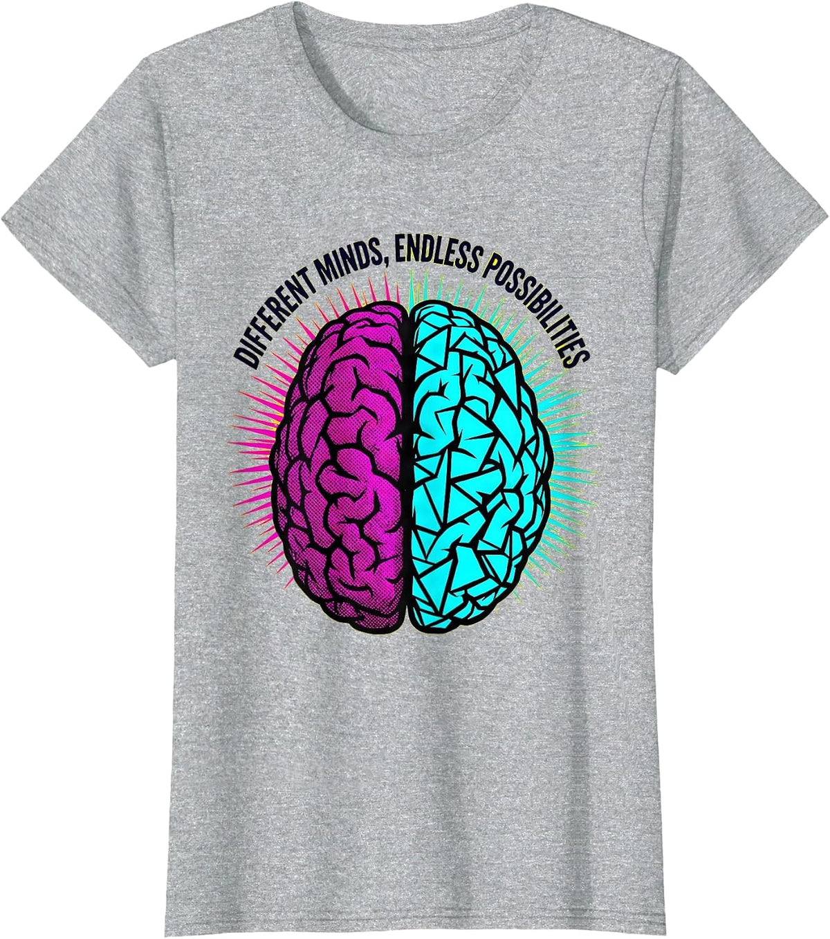 Women's Different Minds Endless Possibilities Special Ed Design T-Shirt - Heather Grey