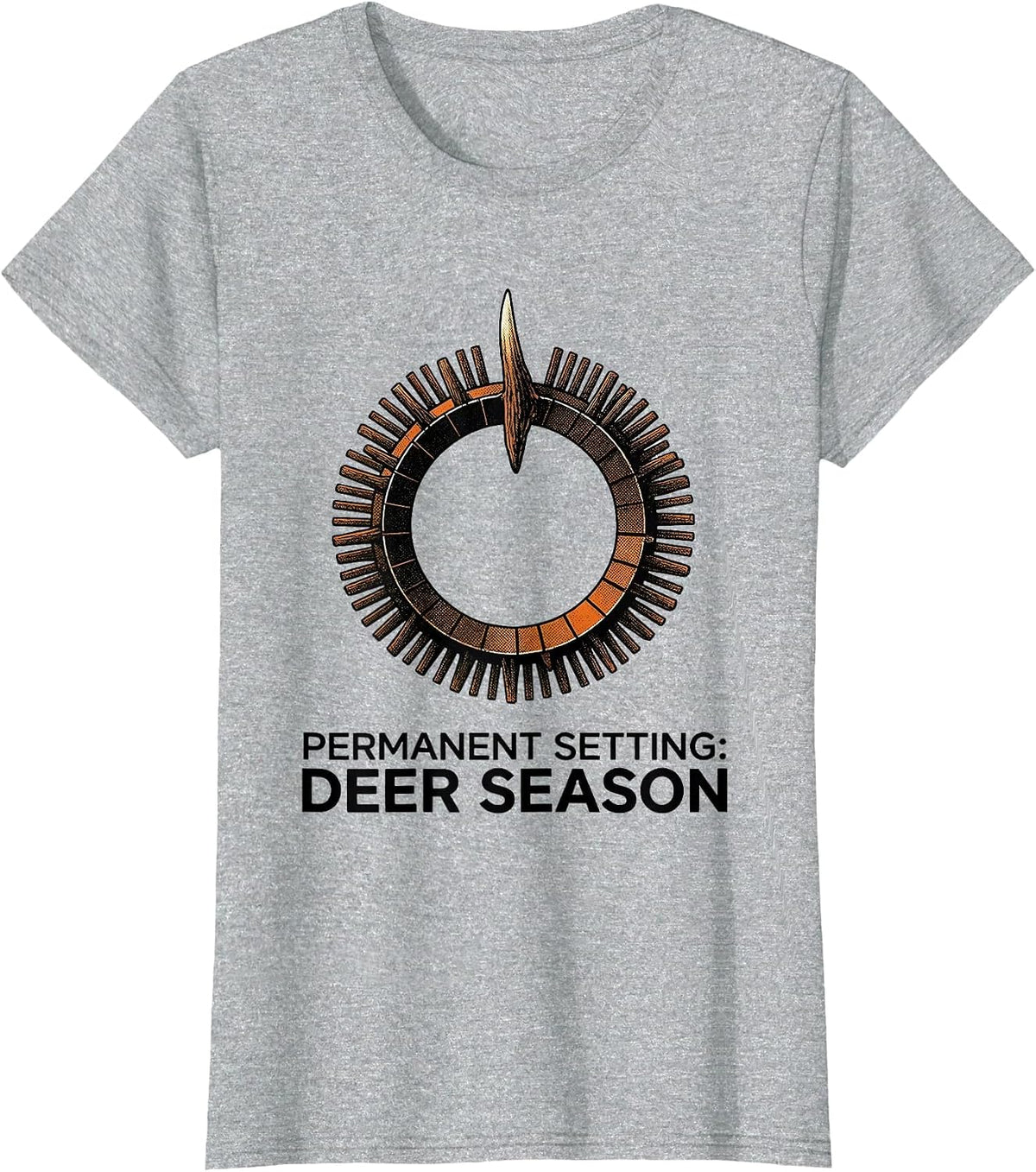 Permanent Setting: Deer Season Funny Hunting Dad Humor T-Shirt - Heather Grey