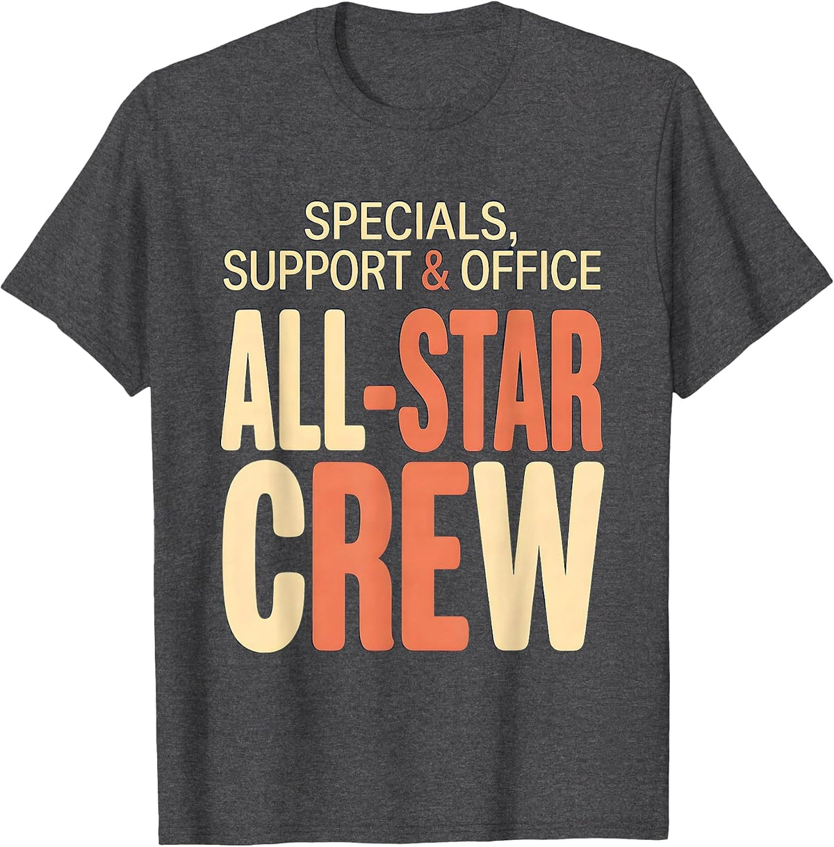 Men's Specials Support Office All-Star Crew Teacher T-Shirt - Dark Heather Grey