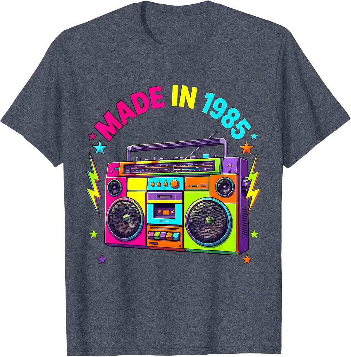 Made in 1985 Classic Birth Year Design T-Shirt - Heather Blue