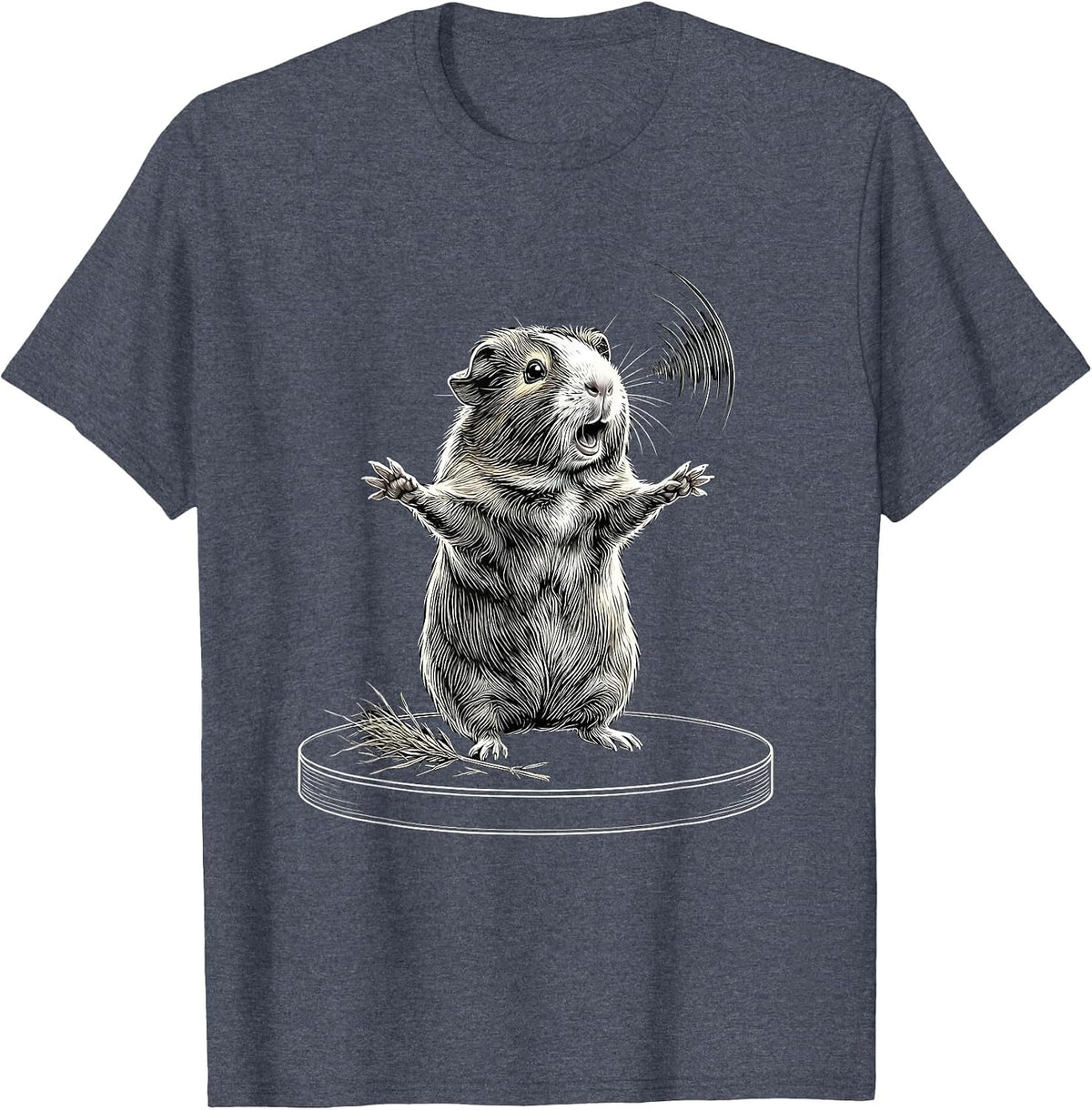 Guinea Pig Presenting Pose Funny Pig Lover Humor T-Shirt - Heather Blue