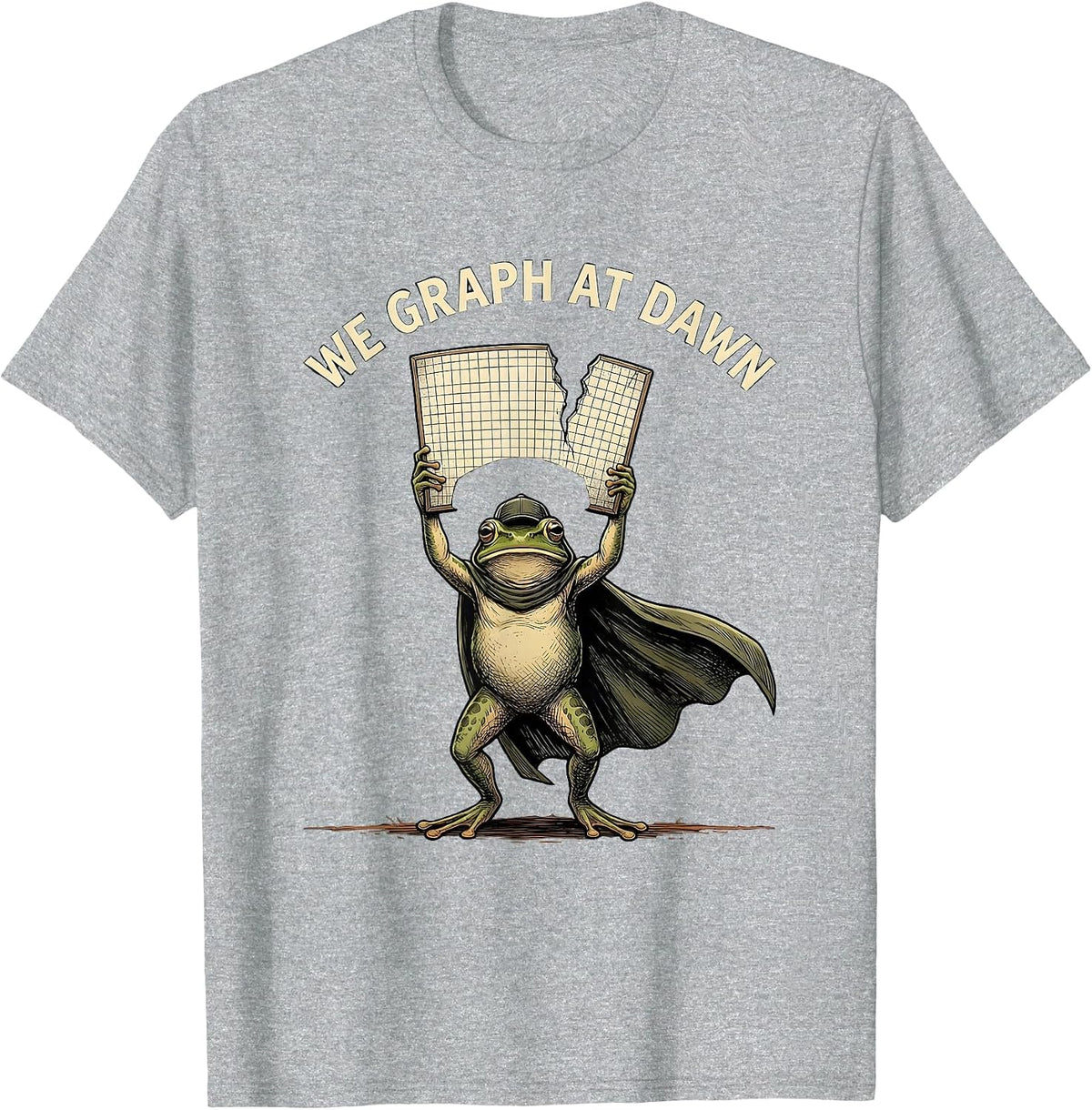 Men's We Graph At Dawn Funny Teacher Frog Back to School Math T-Shirt - Heather Grey
