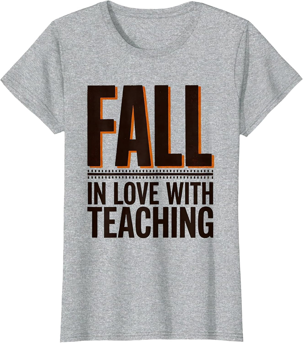 Fall In Love With Teaching Retro Teacher Fall Pride T-Shirt - Heather Grey