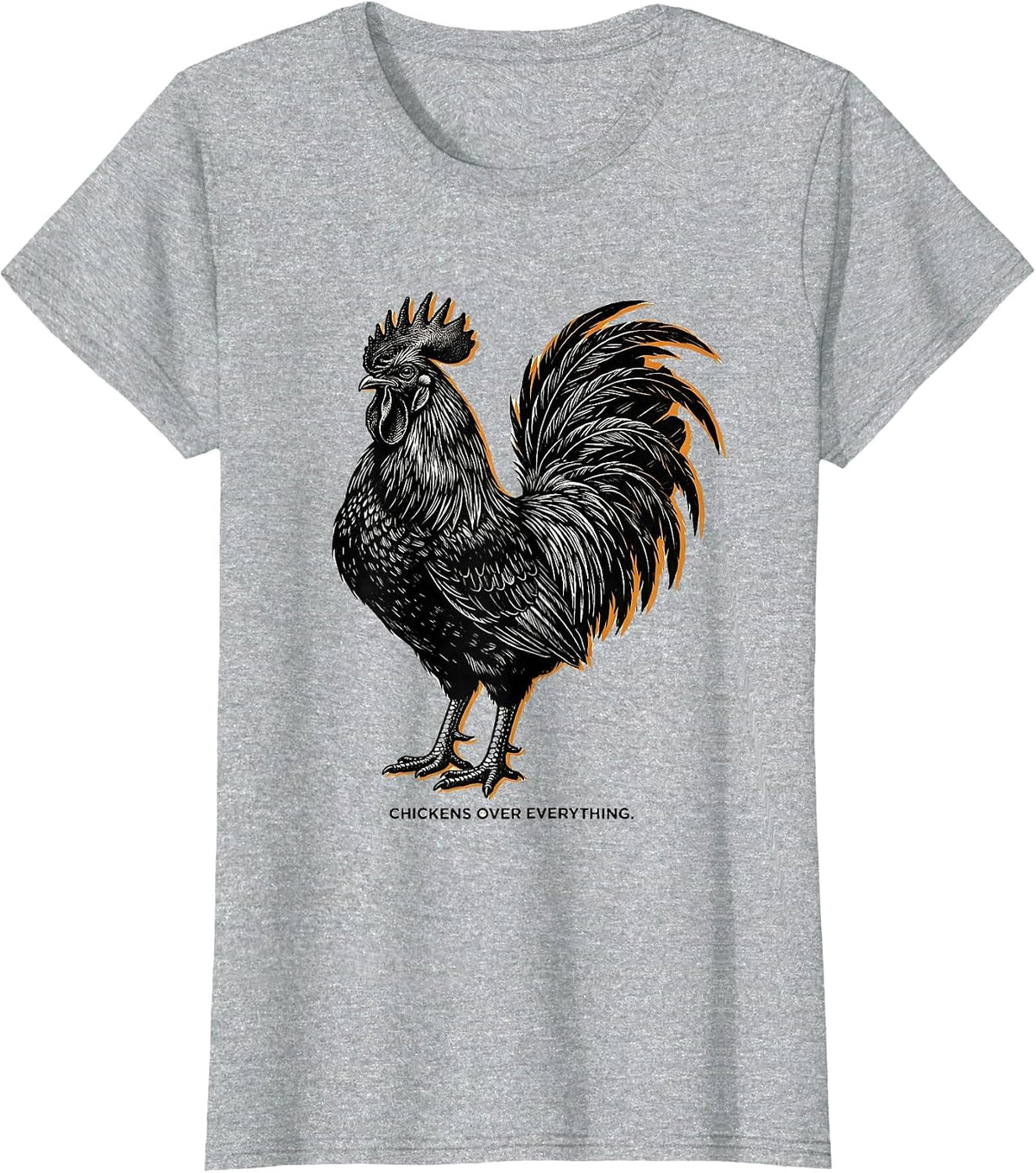 Chickens Over Everything Poultry Lover Design T-Shirt - Heather Grey