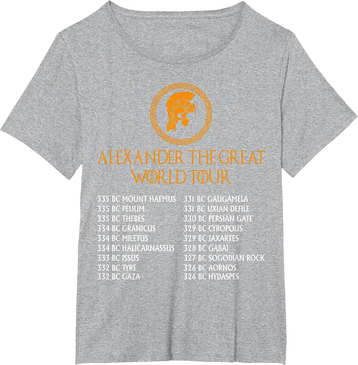 Ancient Greek History, Alexander The Great World Tour T-Shirt - Heather Grey