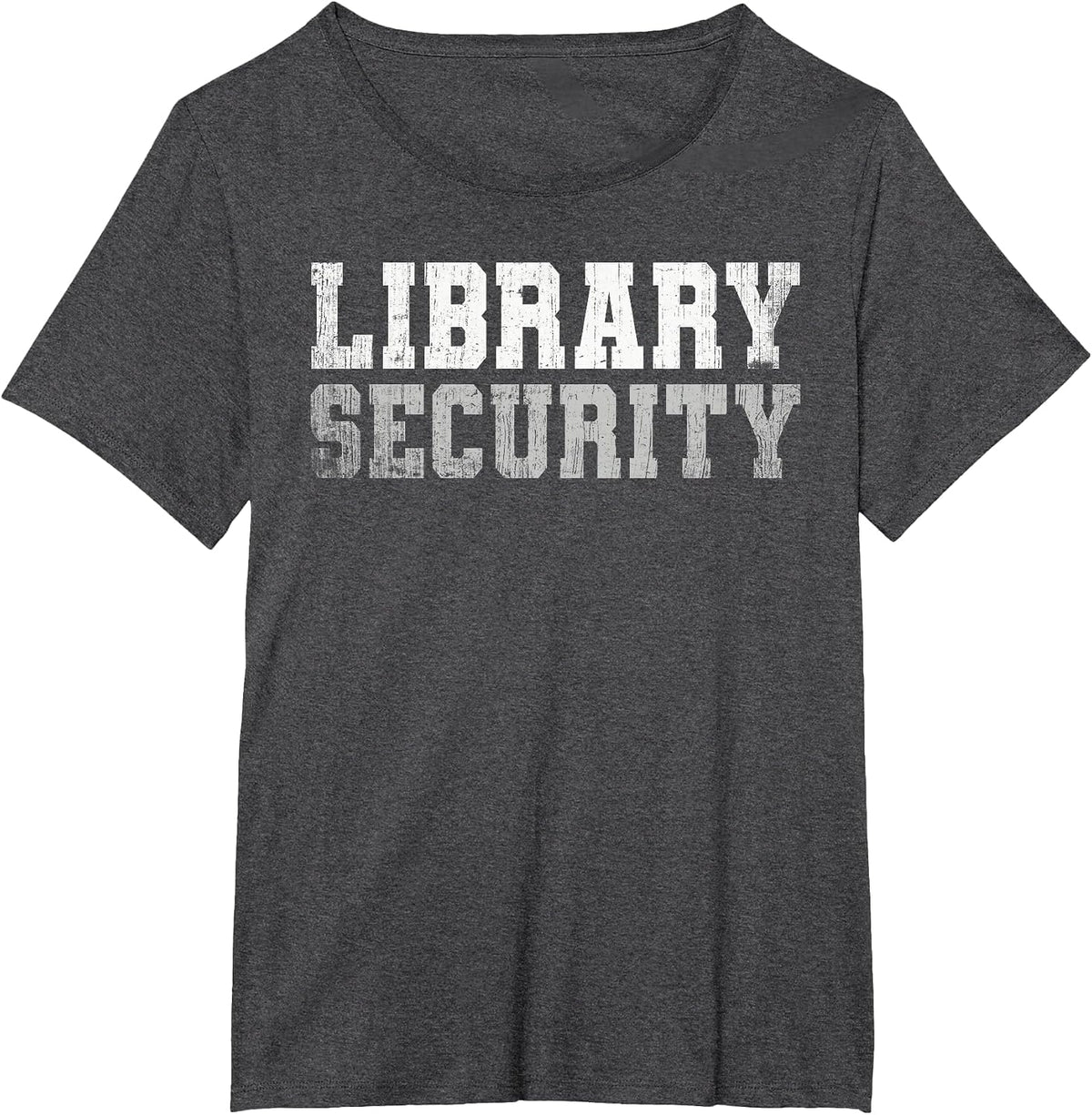 Vintage Library Security Librarian Squad Read A Book Crew T-Shirt - Dark Heather Grey