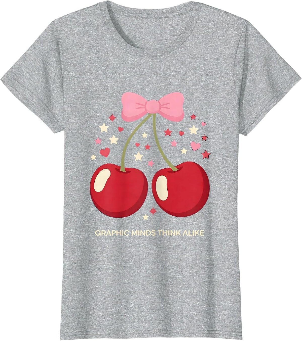 Graphic Minds Think Alike Creative Design T-Shirt - Heather Grey