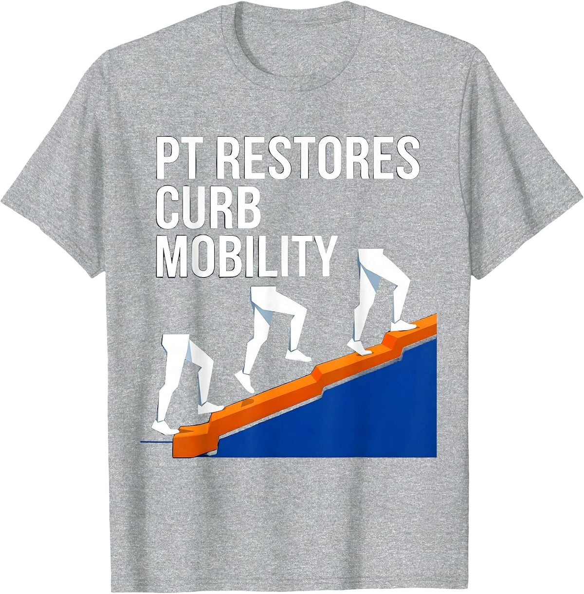 Men's PT Restores Curb Mobility Geometric Physical Therapist Gift T-Shirt - Heather Grey