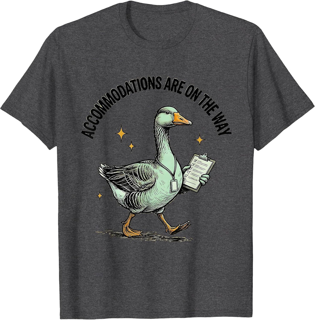 Accommodations Are On The Way Silly Goose Special Education T-Shirt - Dark Heather Grey