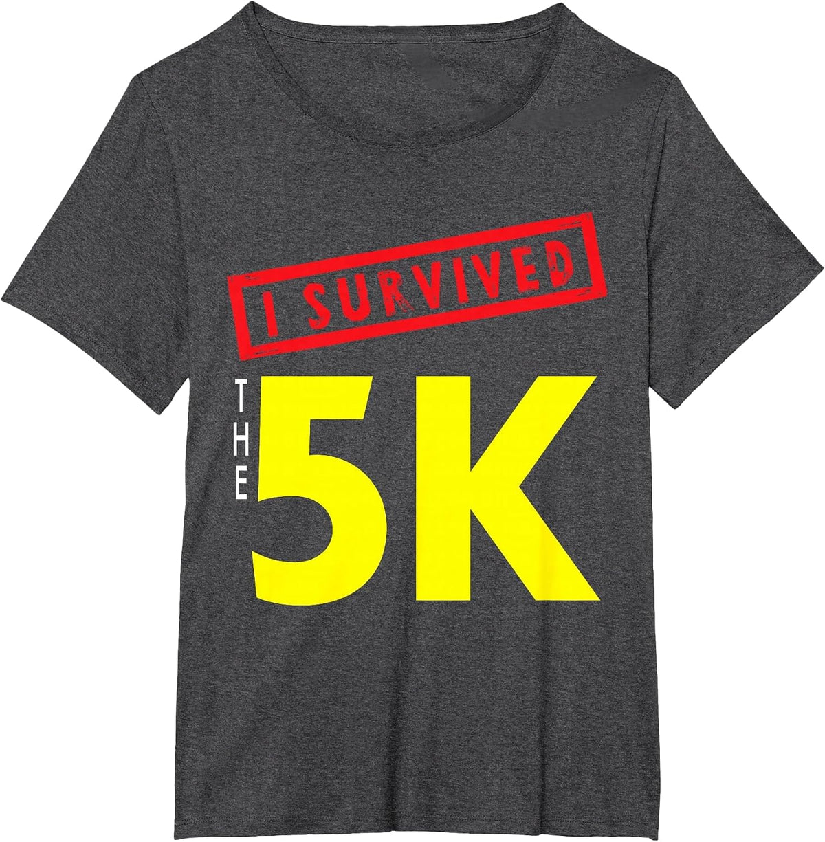 I Survived 5K Finisher First Time Running Runner Marathon T-Shirt - Dark Heather Grey