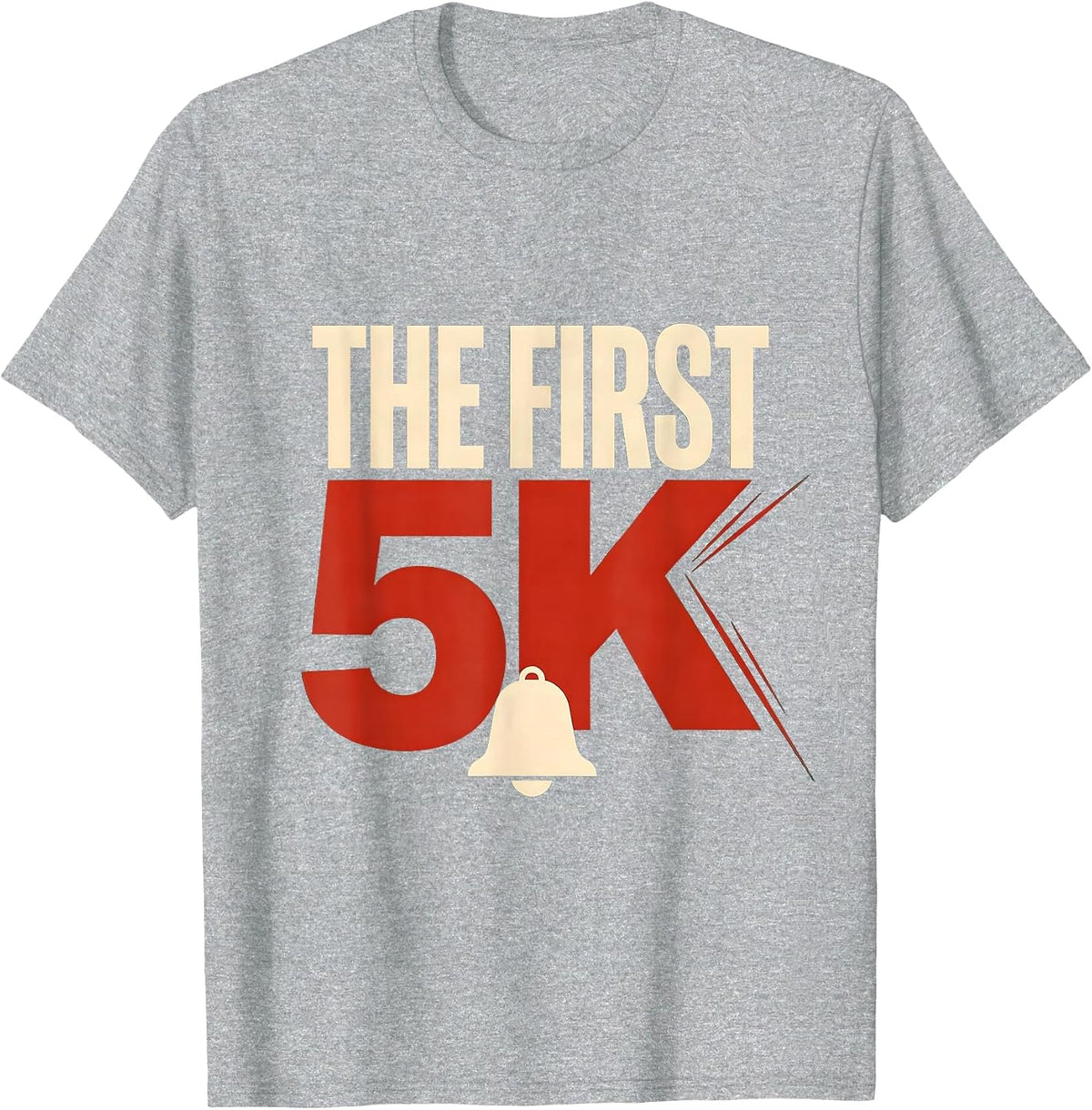 Men's The First 5K Funny Christmas Running Pun Runner Gift T-Shirt - Heather Grey