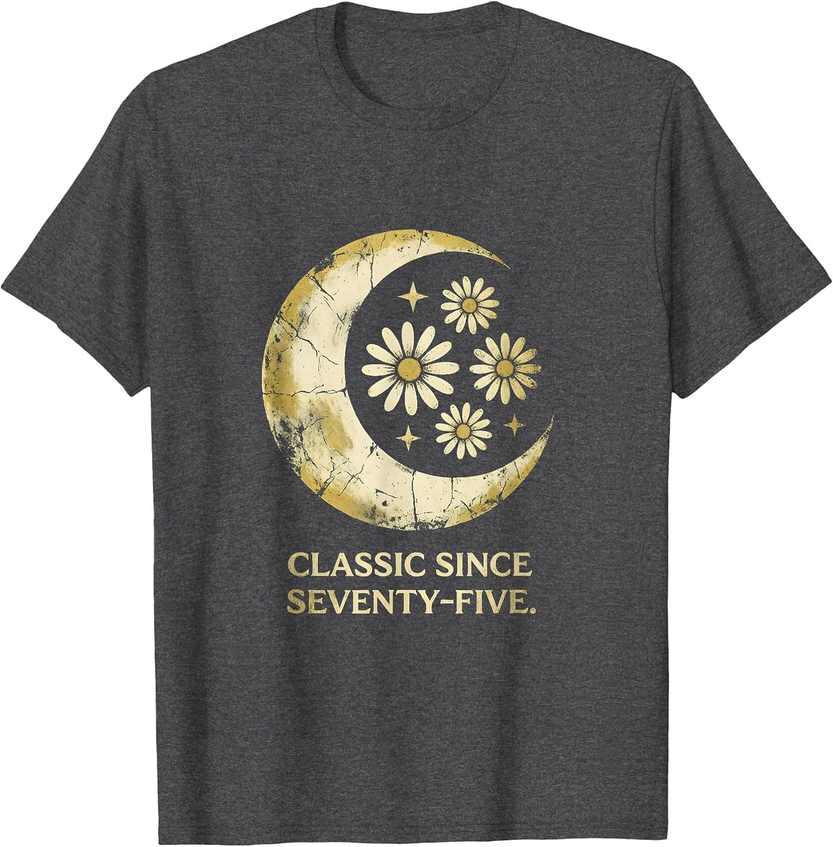 Classic Since Seventy-Five Vintage 1975 Design T-Shirt - Dark Heather Grey