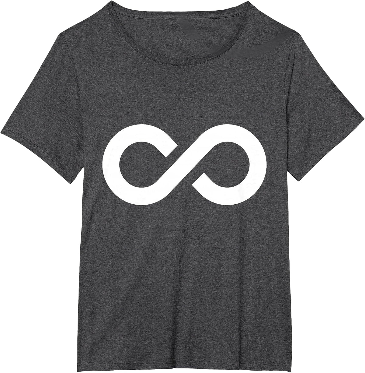 Infinity T Shirt Tee Top Sign Logo Design Designer Cotton T-Shirt - Dark Heather Grey