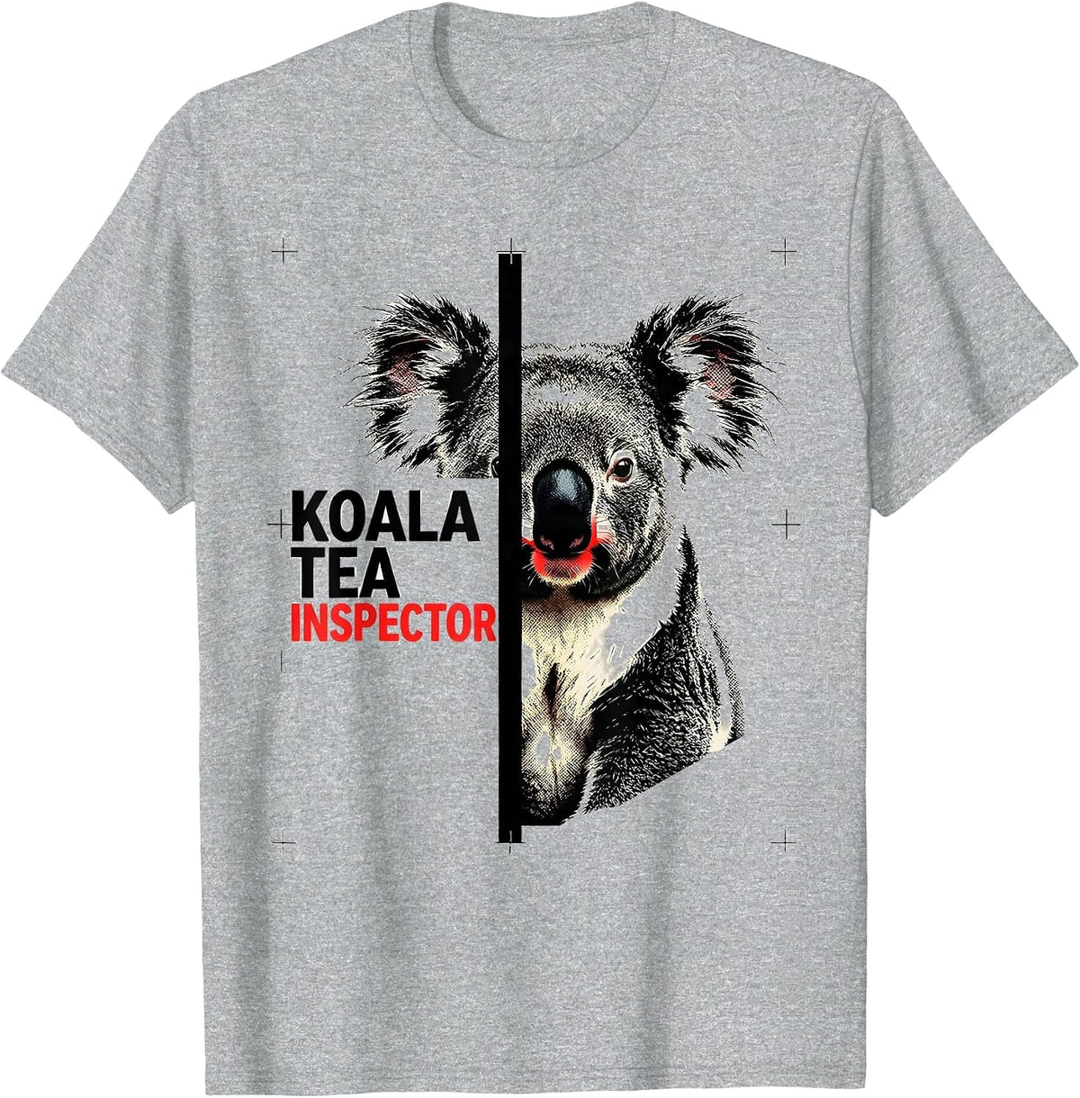 Men's Koala Tea Inspector Funny Koala Lover Animal Pun Humor T-Shirt - Heather Grey
