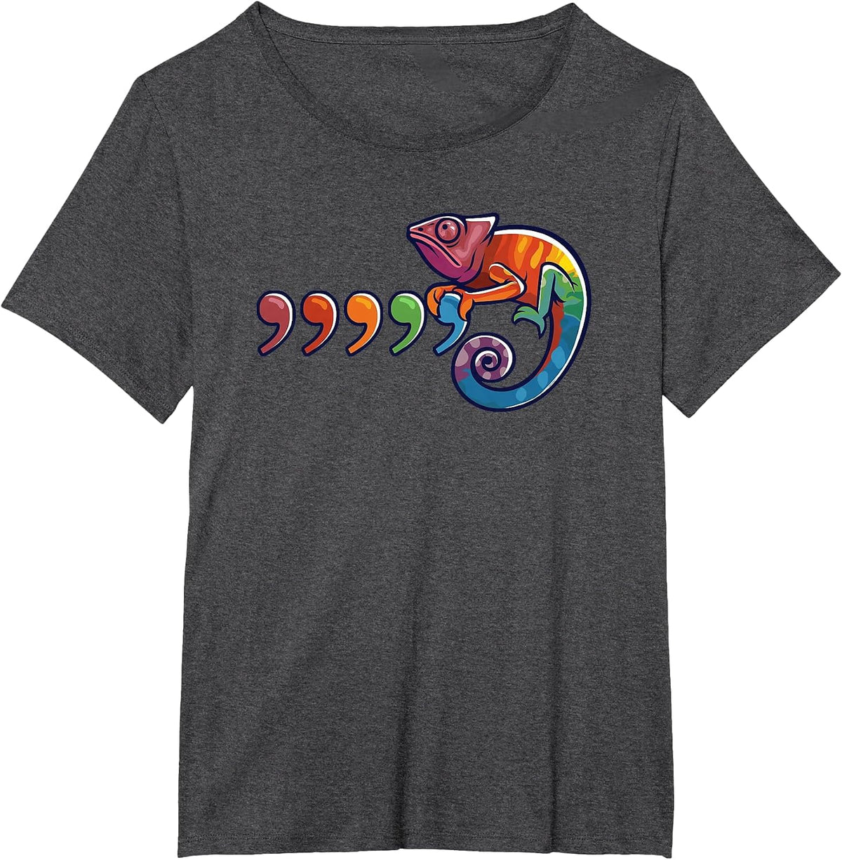 Comma Chameleon Funny 80's Throwback THE Original T-Shirt - Dark Heather Grey