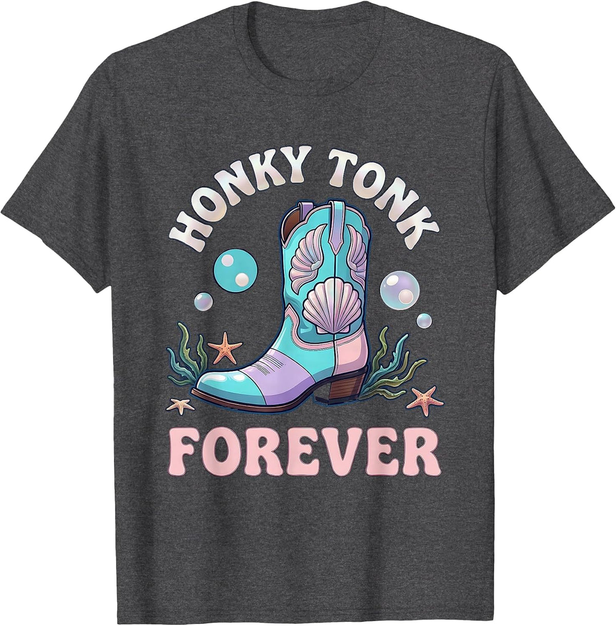 Honky Tonk Forever Country Music Design T-Shirt - Dark Heather Grey