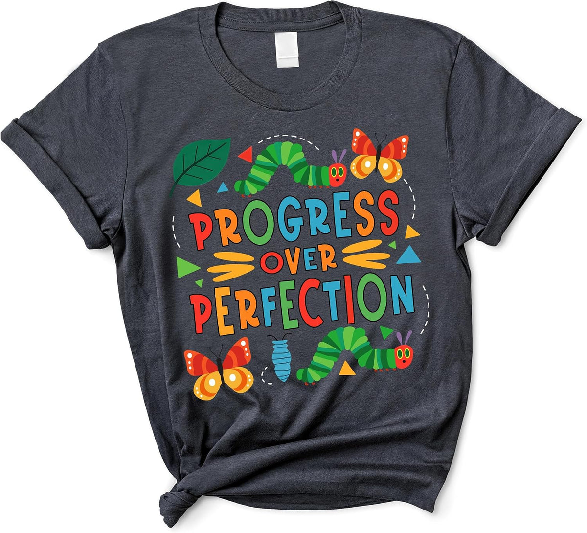 Progress Over Perfection Shirt - Cute Teacher Tshirt Back to School, Special Education BCBA Tee - Dark Heather