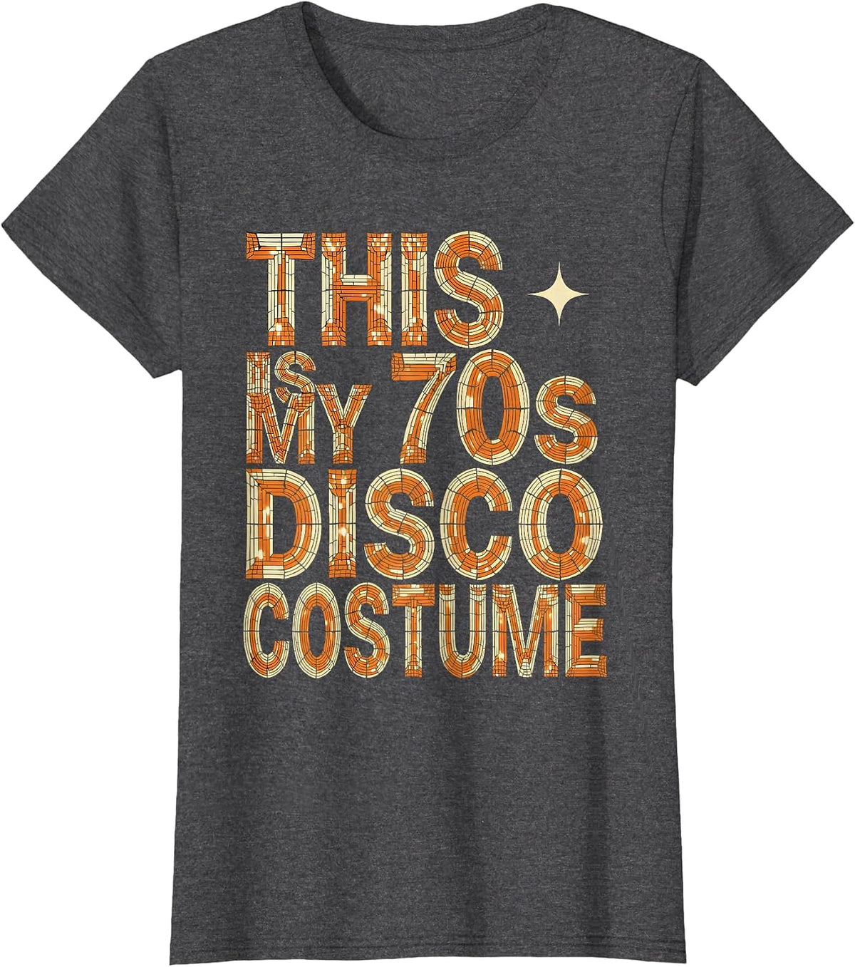 Women's This Is My 70s Disco Costume Retro Halloween Party Disco T-Shirt - Dark Heather Grey