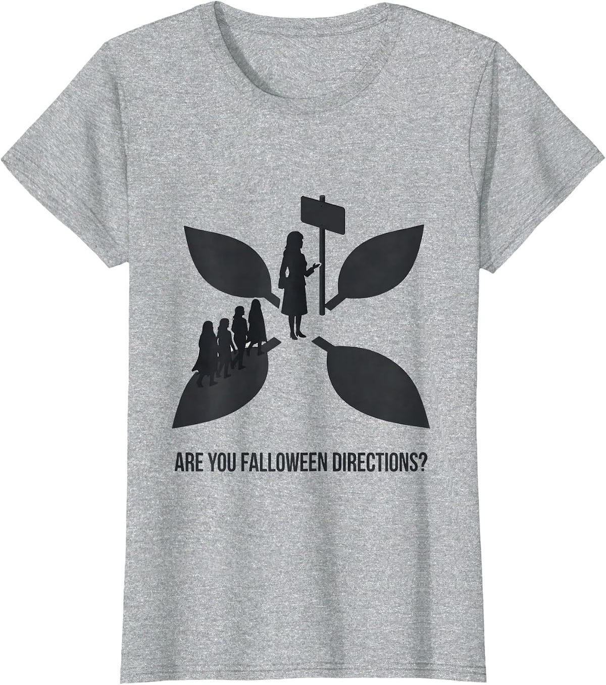 Are You Falloween Directions Teacher Halloween Ghost T-Shirt - Heather Grey